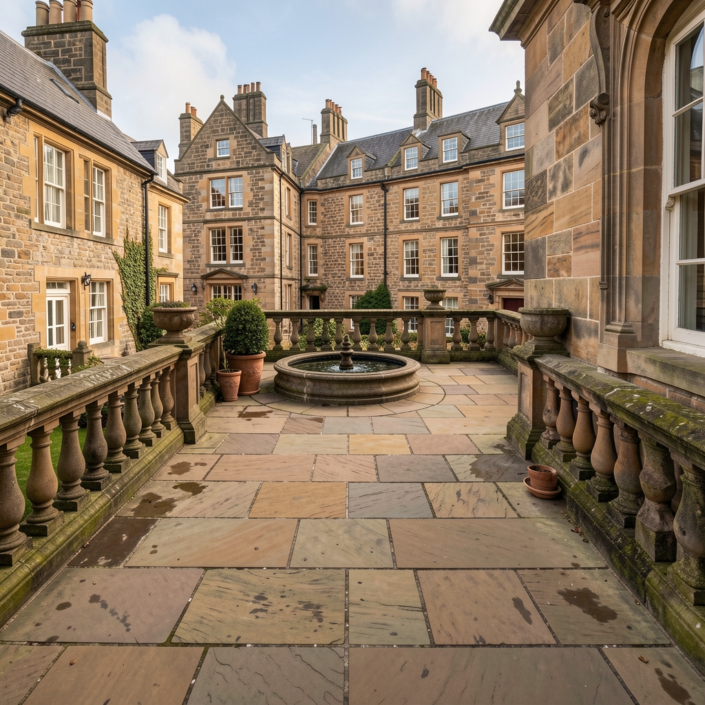Georgian sandstone terrace on George Street in Edinburgh's New Town — Grenval editorial